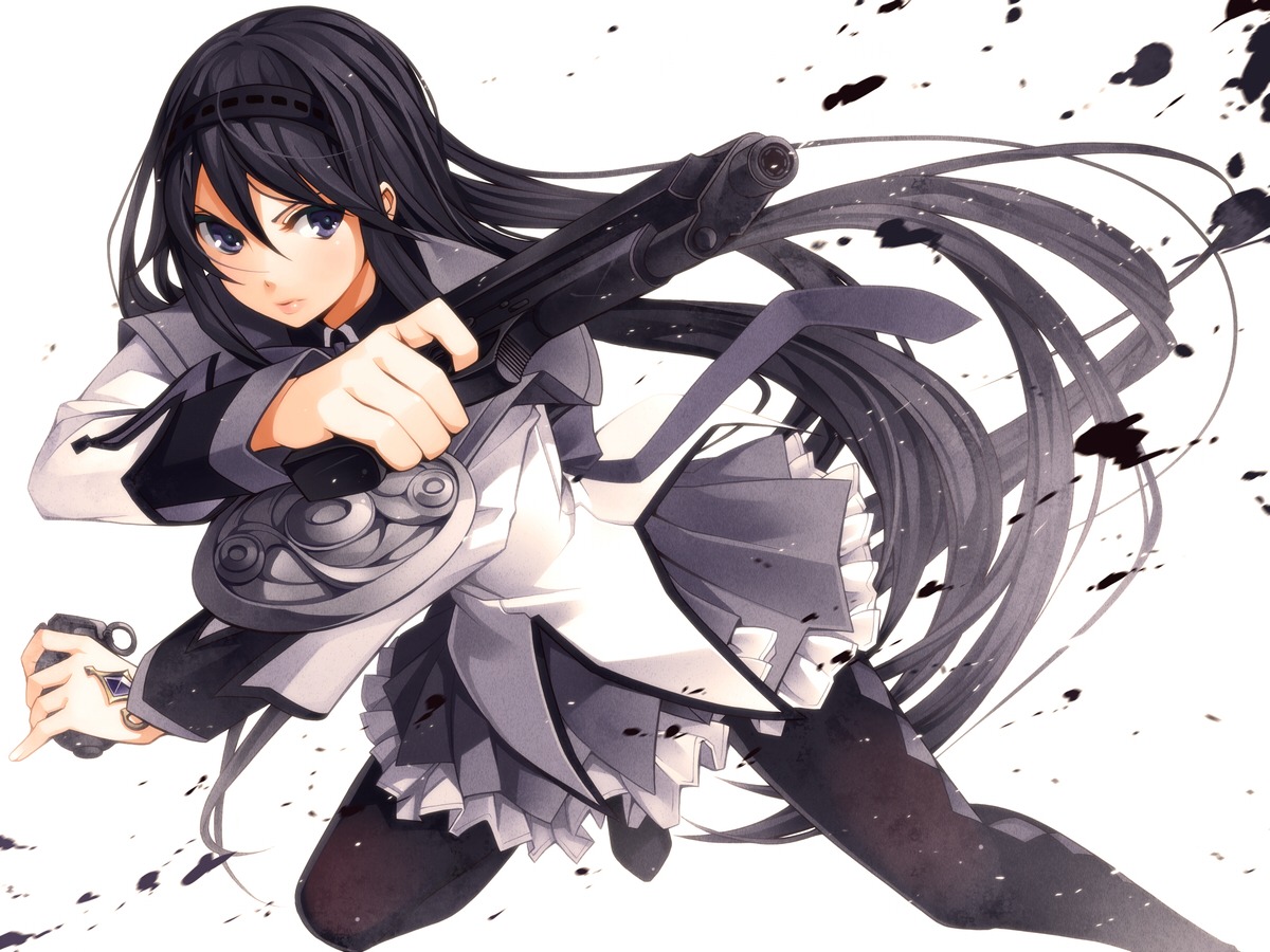 akemi_homura, gun, mahou_shoujo_madoka_magica, pantyhose, torigoe_takumi