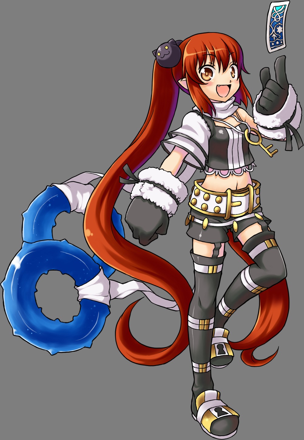 elf, kanatarou., pointy_ears, snk, stockings, thighhighs, transparent_png, trouble_witches_neo!, yuuki_longate