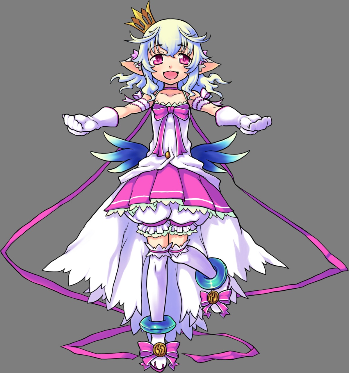 animal_ears, bloomers, cynfi_porat, dress, kanatarou., snk, thighhighs, transparent_png, trouble_witches_neo!