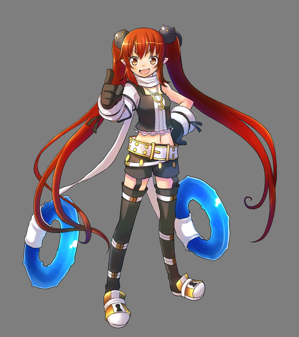 elf, kanatarou., pointy_ears, snk, stockings, thighhighs, transparent_png, trouble_witches_neo!, yuuki_longate