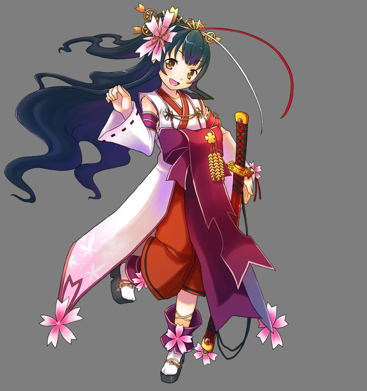 kanatarou., miko, sakurako_kujo, snk, sword, transparent_png, trouble_witches_neo!