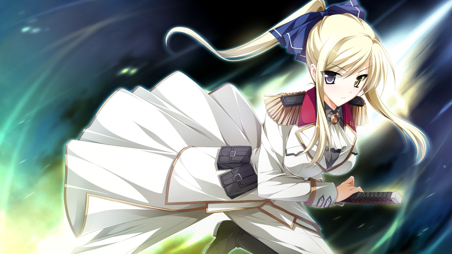 ensemble_(company), game_cg, heterochromia, kimishima_ao, otome_ga_tsumugu_koi_no_canvas, shishidou_chiharu_flamsteed, sword, uniform