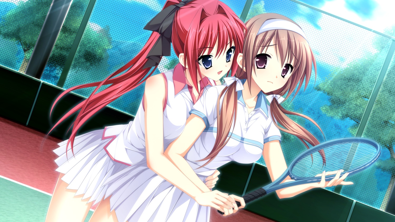 ensemble_(company), game_cg, kimishima_ao, miyama_mizuki, ootori_rena, otome_ga_tsumugu_koi_no_canvas, tennis, trap