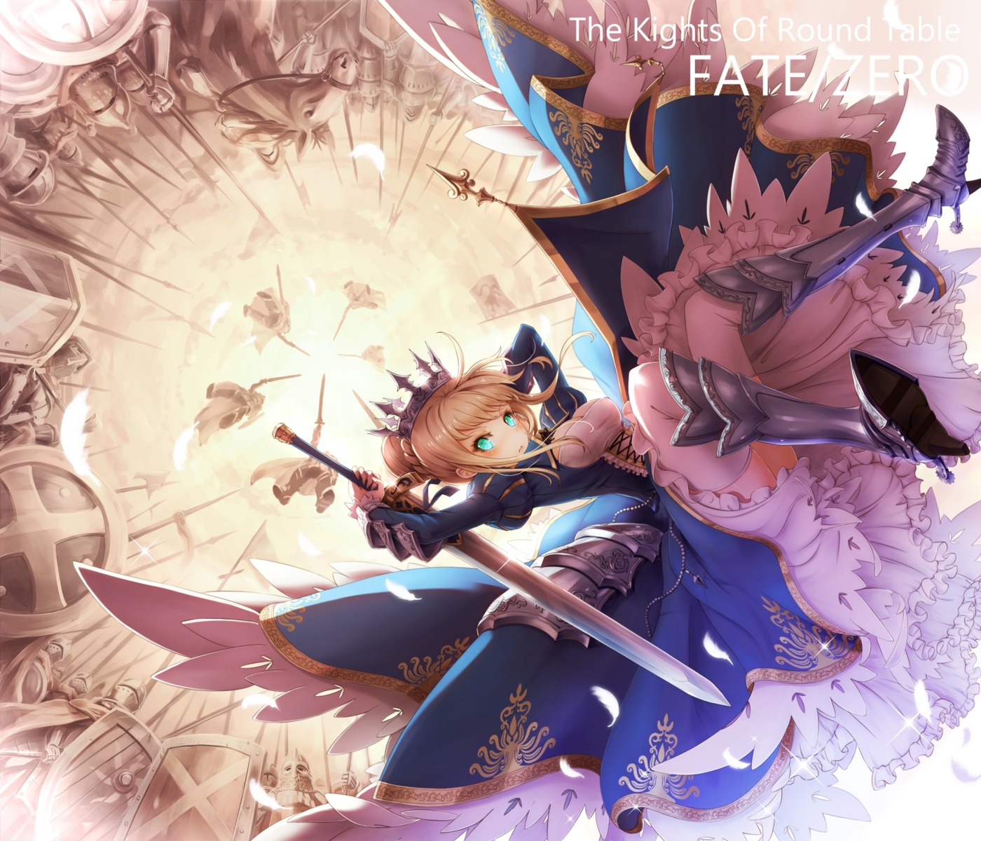 armor, artoria_pendragon_(fate), daizo, fate/stay_night, fate/zero, sword, thighhighs