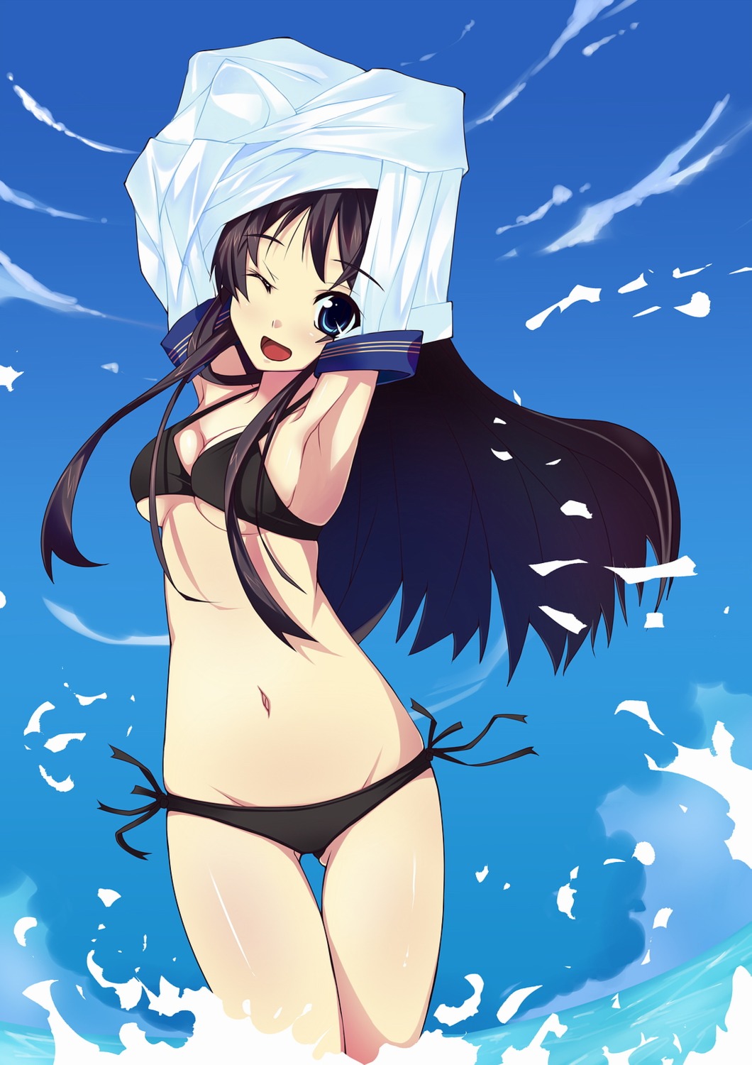 akiyama_mio, bikini, cleavage, k-on!, kendo, swimsuits