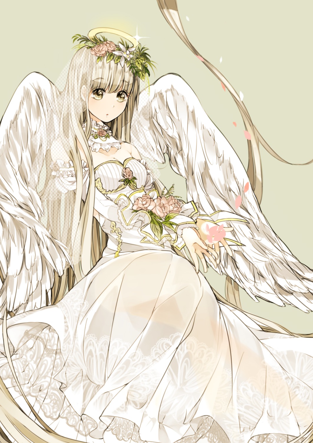 angel, dress, naruto_maki, see_through, wedding_dress, wings