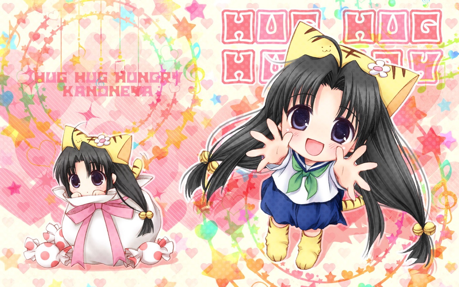 di_gi_charat, puchiko, sato-pon, wallpaper