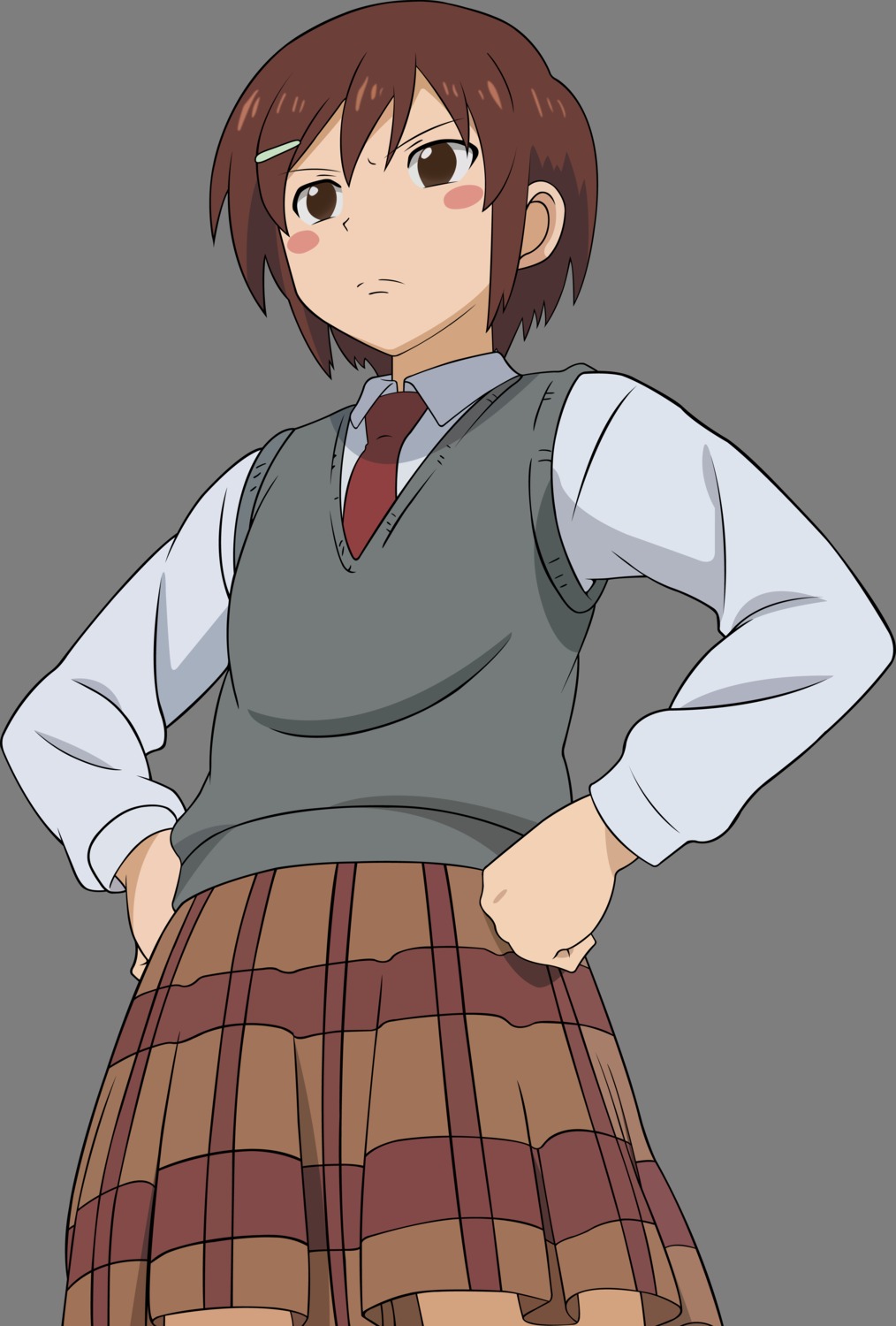 danshi_koukousei_no_nichijou, ringo-chan_(danshi_koukousei_no_nichijou), seifuku, transparent_png, vector_trace