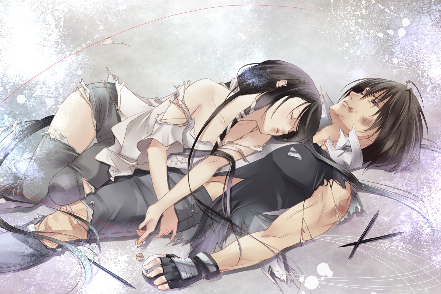 fuuchouin_kazuki, get_backers, kakei_juubei, papillon10, torn_clothes, trap