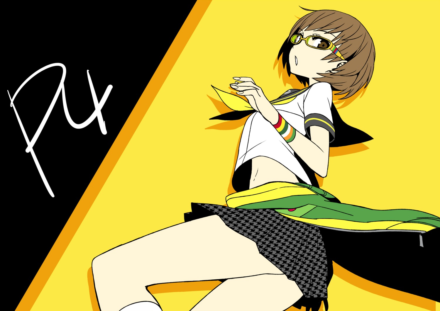 chan×co, megane, megaten, persona, persona_4, satonaka_chie, seifuku