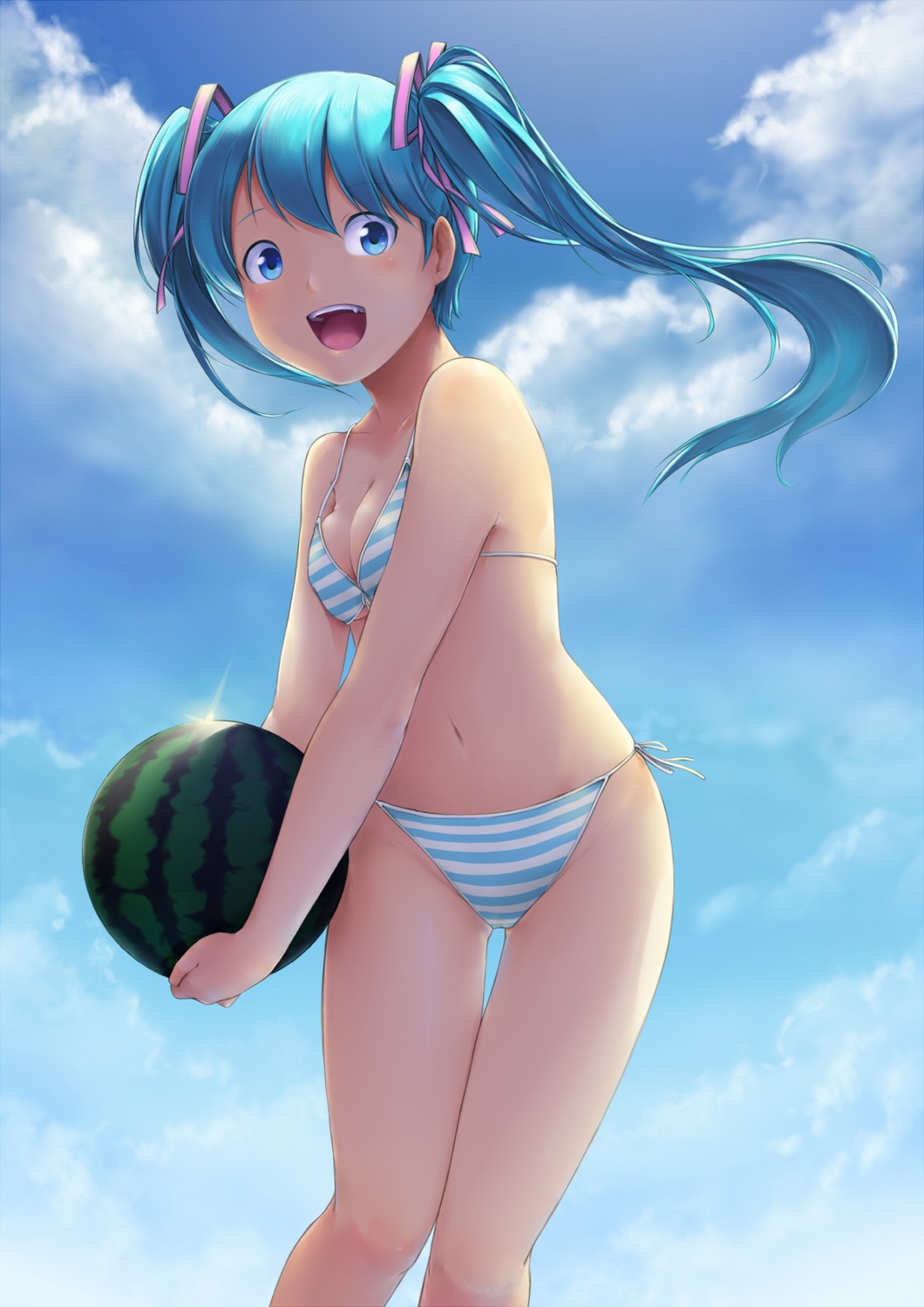 akama_zenta, bikini, cleavage, hatsune_miku, swimsuits, vocaloid