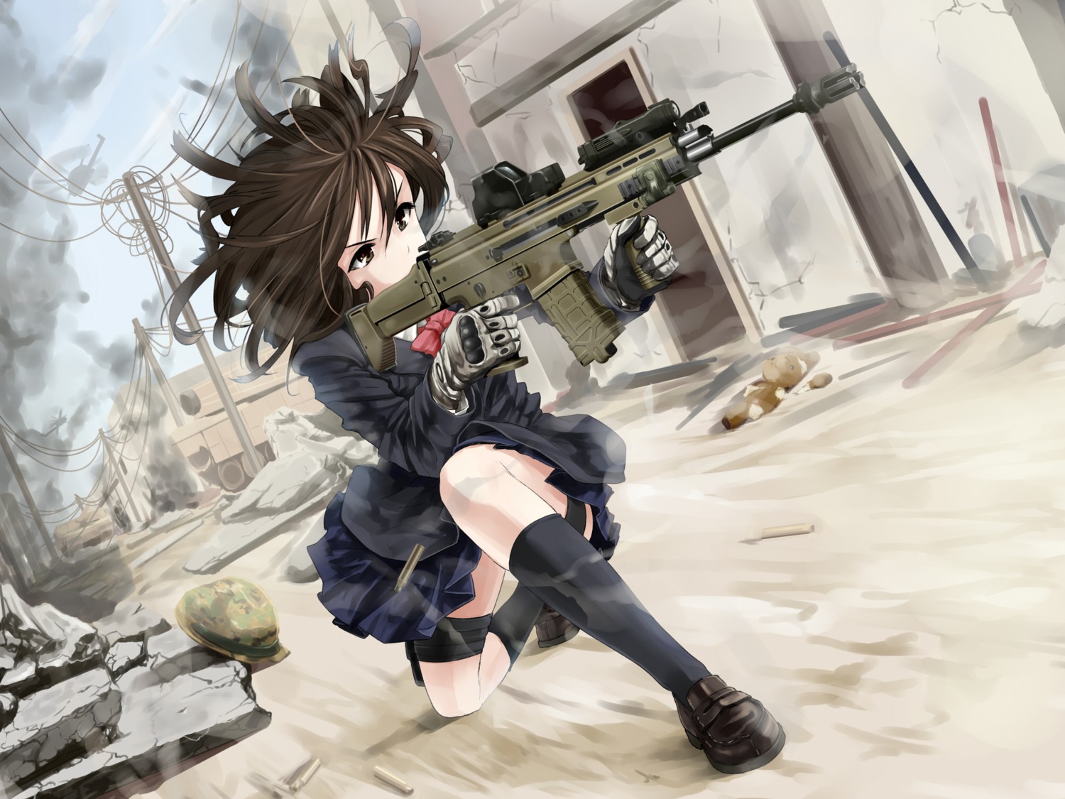 gun, omaru09, seifuku