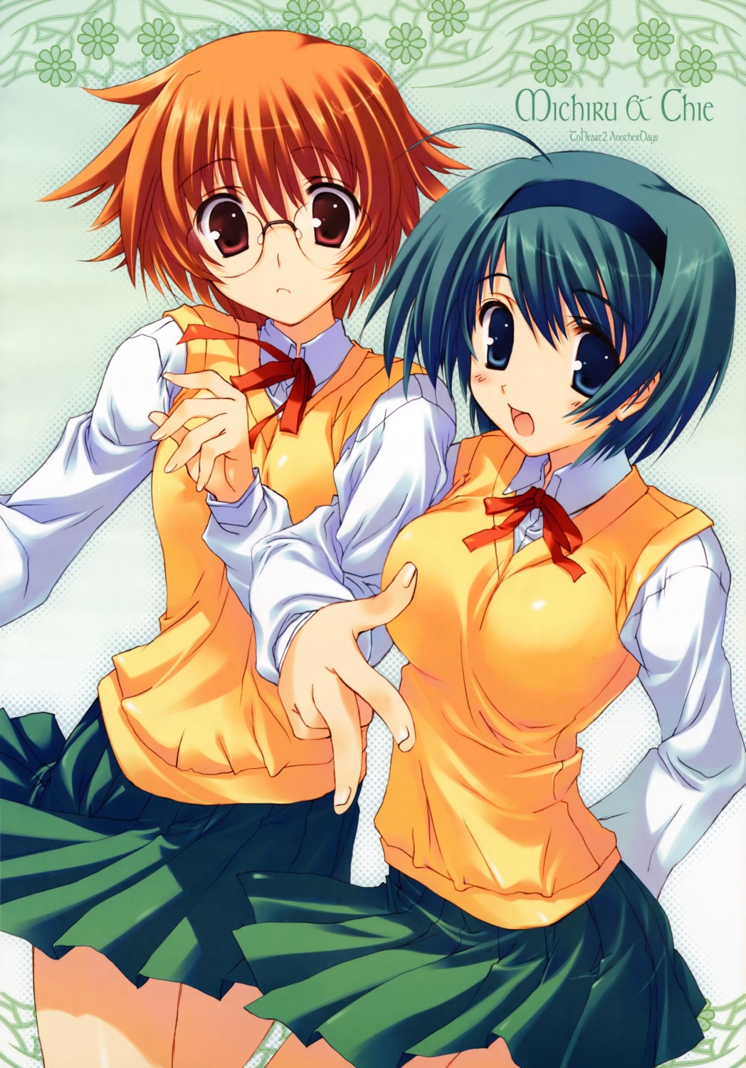 fixed, mitsumi_misato, seifuku, to_heart_(series), to_heart_2, to_heart_2_another_days, yamada_michiru, yoshioka_chie