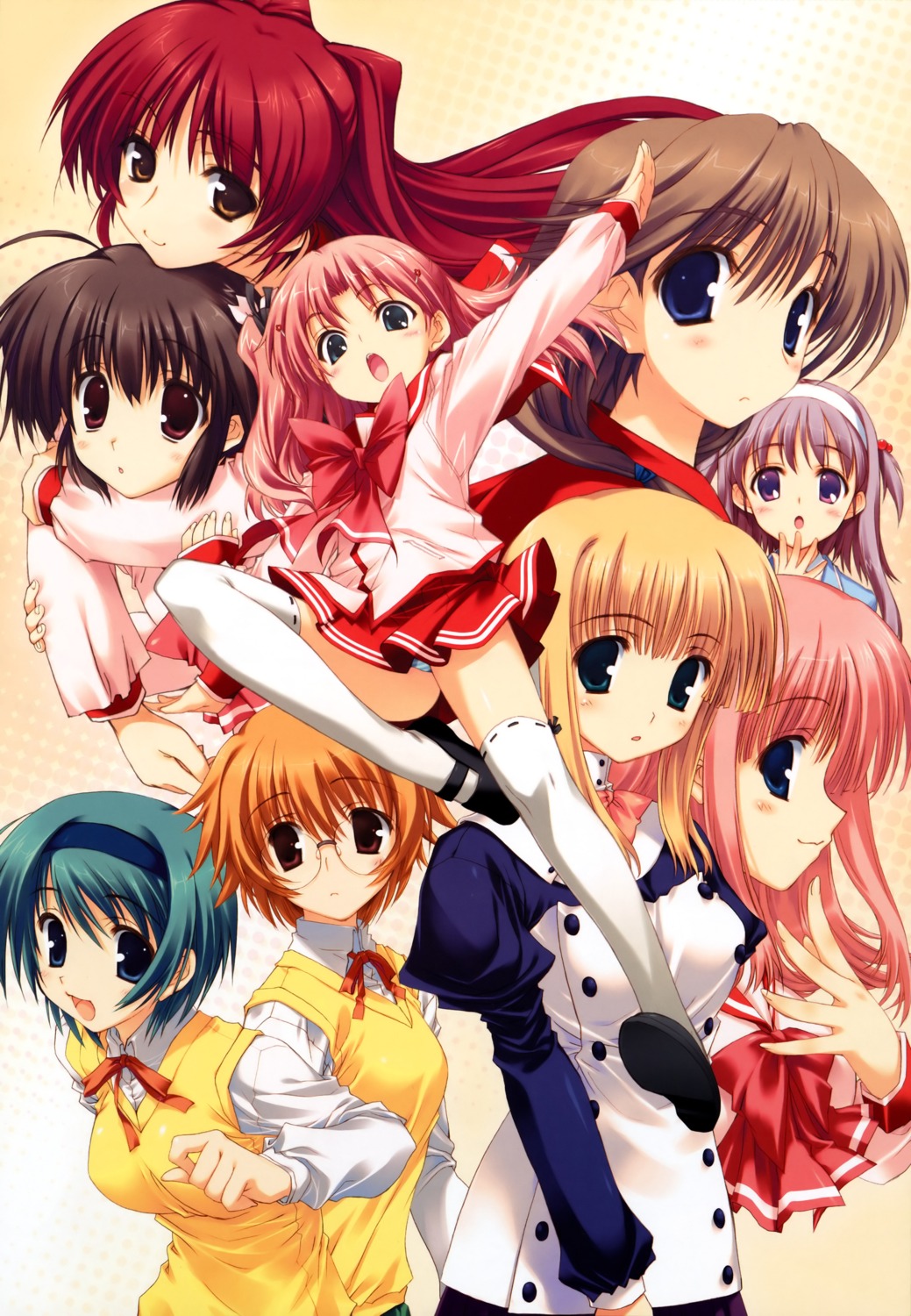 amaduyu_tatsuki, fixed, kawata_hisashi, komaki_ikuno, kouno_harumi, kousaka_tamaki, maaryan, mitsumi_misato, nakamura_takeshi, nanako, seifuku, silfa, to_heart_(series), to_heart_2, to_heart_2_another_days, yamada_michiru, yoshioka_chie, yuzuhara_konomi