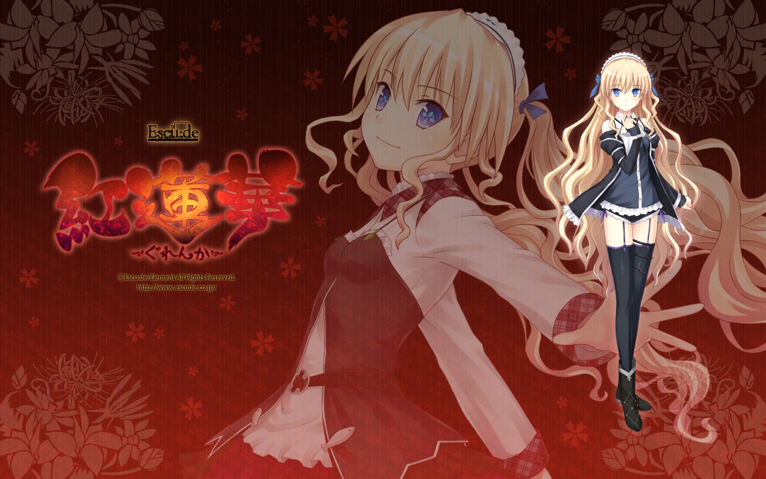 escu:de, gurenka, nekonyan, stockings, thighhighs, wallpaper