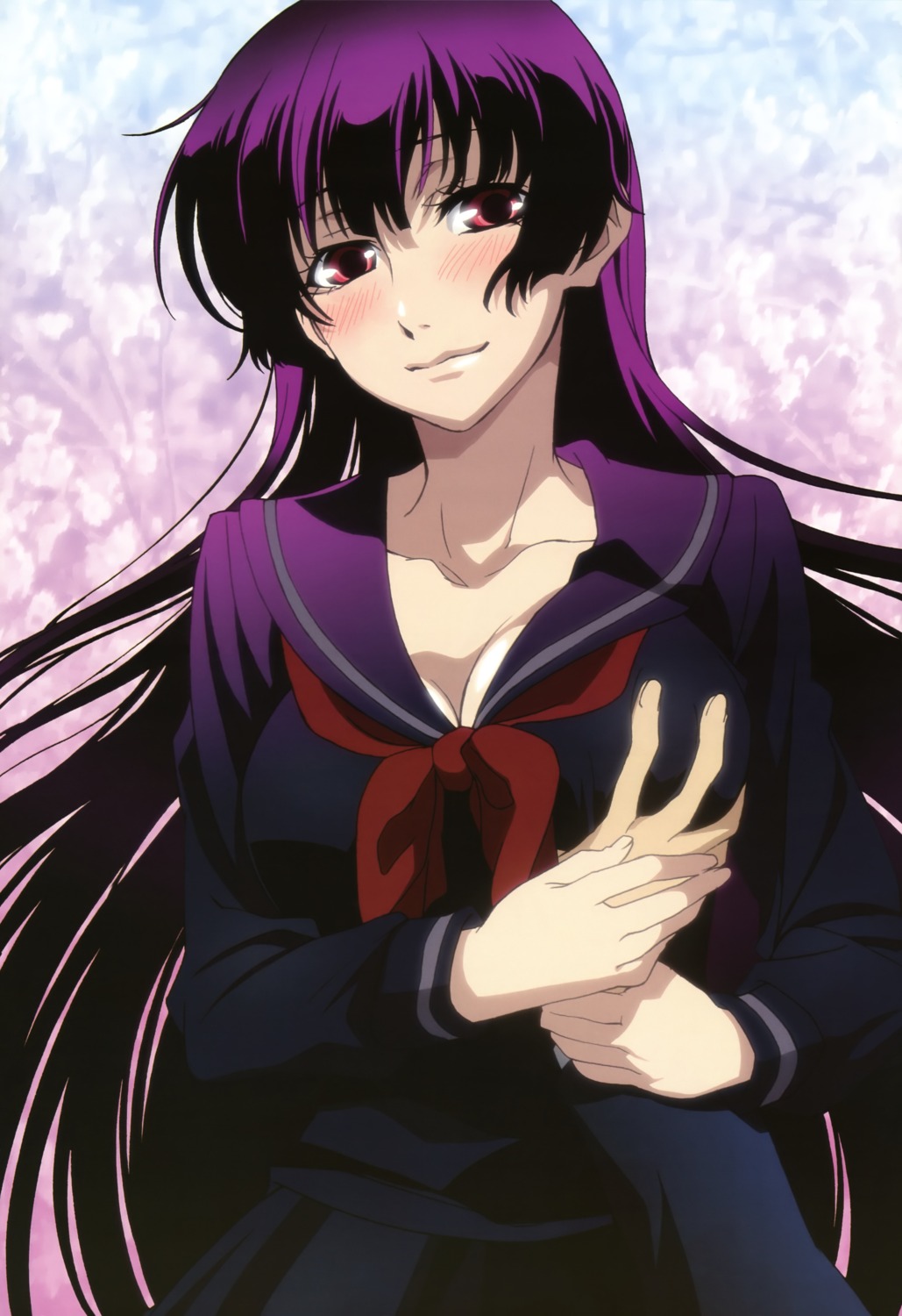 breast_grab, cleavage, kanoe_yuuko, seifuku, tasogare_otome_x_amnesia, ushijima_nozomi