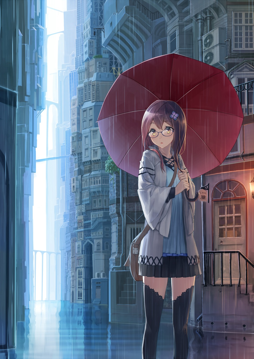 izumi_sai, megane, thighhighs