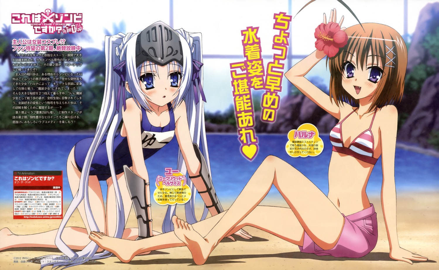 armor, bikini, eucliwood_hellscythe, feet, haruna_(zombie), kore_wa_zombie_desu_ka, school_swimsuit, swimsuits