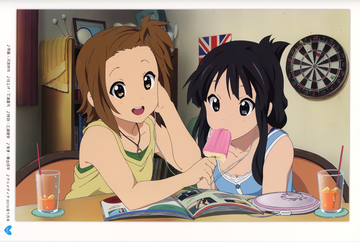 akiyama_mio, headphones, k-on!, kawanami_eisaku, overfiltered, tainaka_ritsu