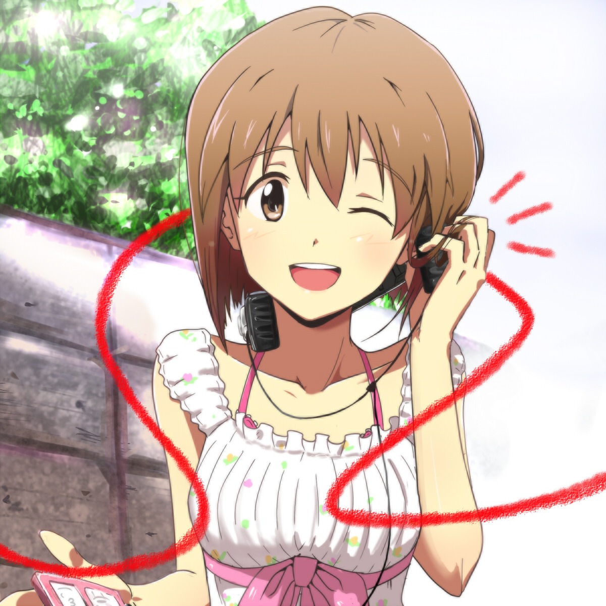 hagiwara_yukiho, headphones, sevun, the_idolm@ster