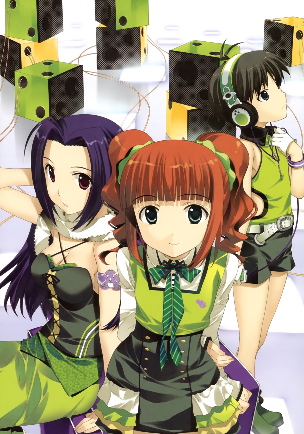 fujima_takuya, headphones, kikuchi, kikuchi_makoto, miura_azusa, takatsuki_yayoi, the_idolm@ster, the_idolm@ster_break!