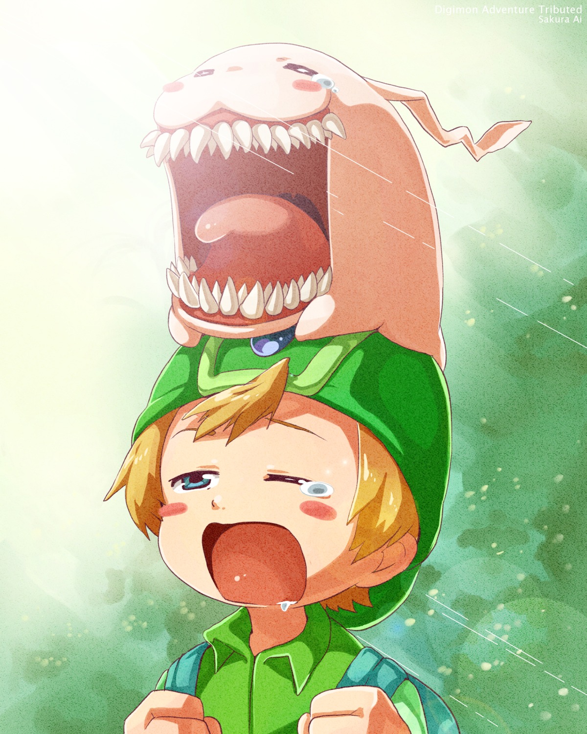ceal-sakura-ai, digimon, male, monster, takaishi_takeru, tokomon