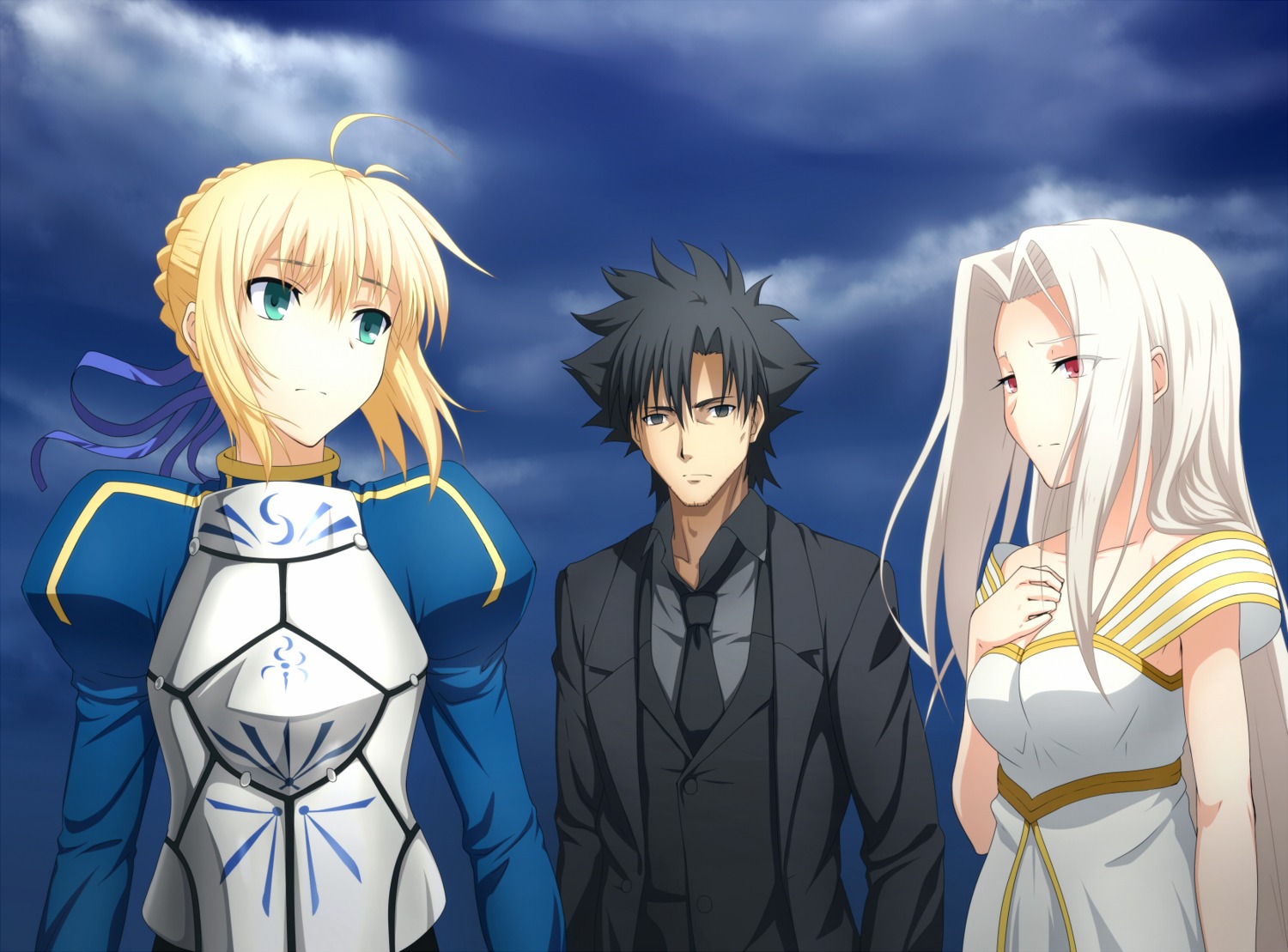 artoria_pendragon_(fate), emiya_kiritsugu, fate/stay_night, fate/zero, irisviel_von_einzbern, iyakun