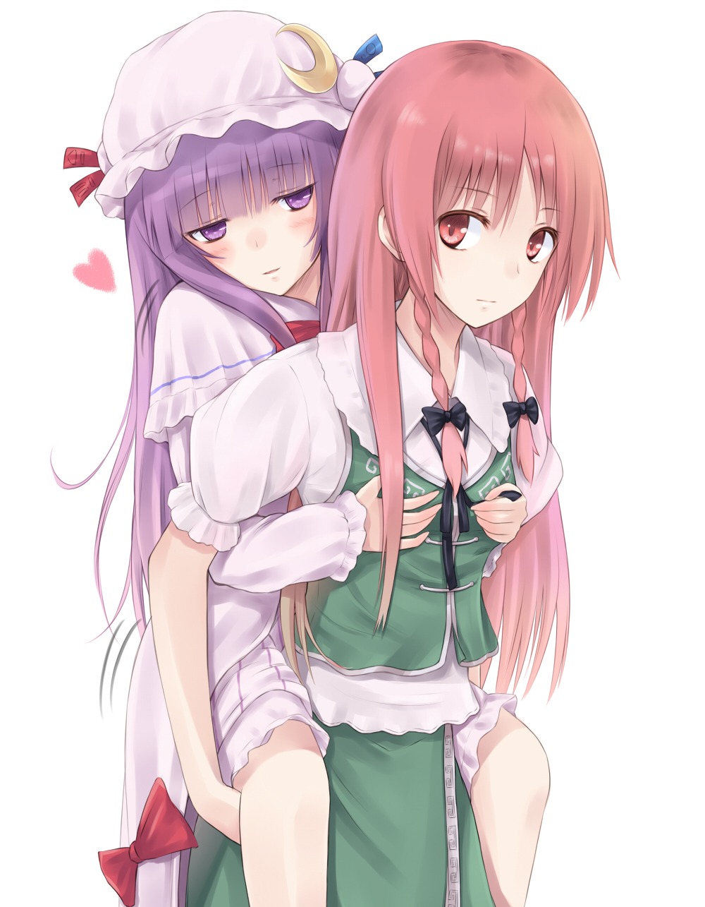 breast_grab, hong_meiling, patchouli_knowledge, suzushiro_yukari, touhou, yuri