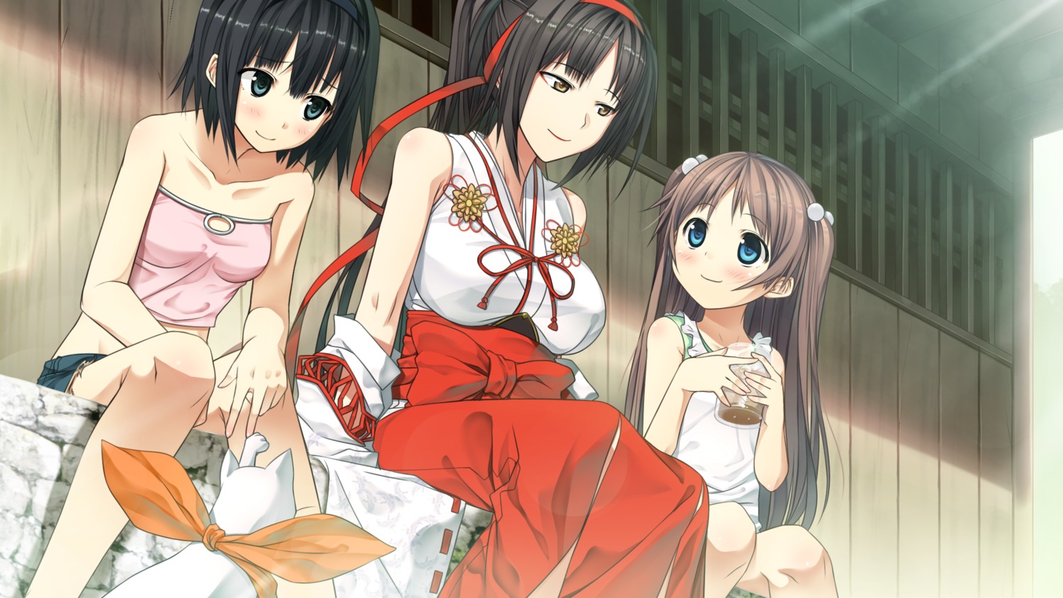 arishima_alice, cura, game_cg, himemiya, lose, miko, monobeno, neko