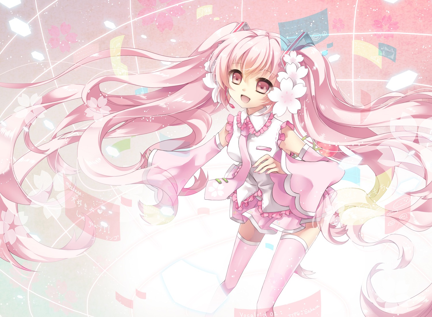 akara, hatsune_miku, thighhighs, vocaloid