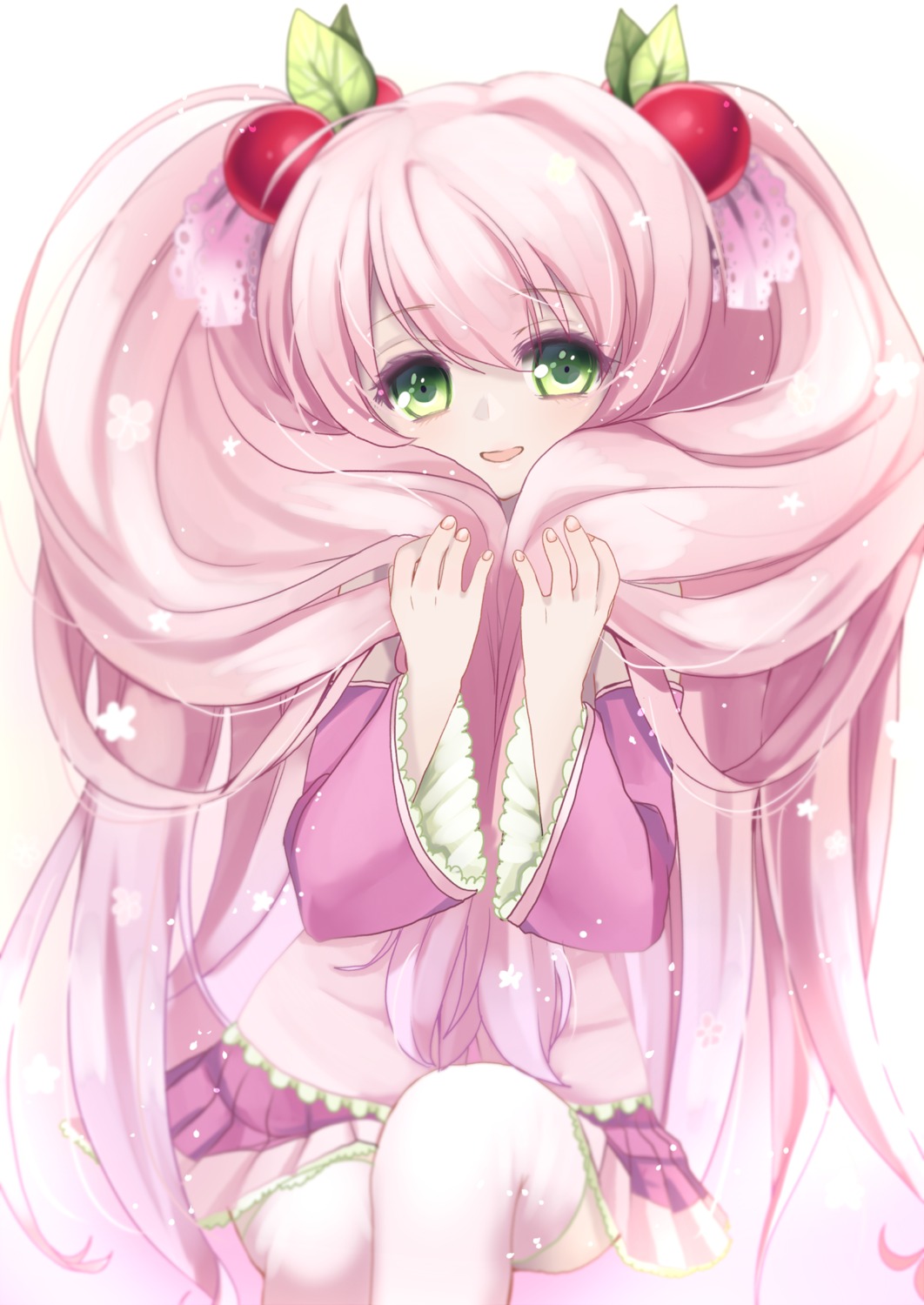 hatsune_miku, meiko_(puua), sakura_miku, thighhighs, vocaloid