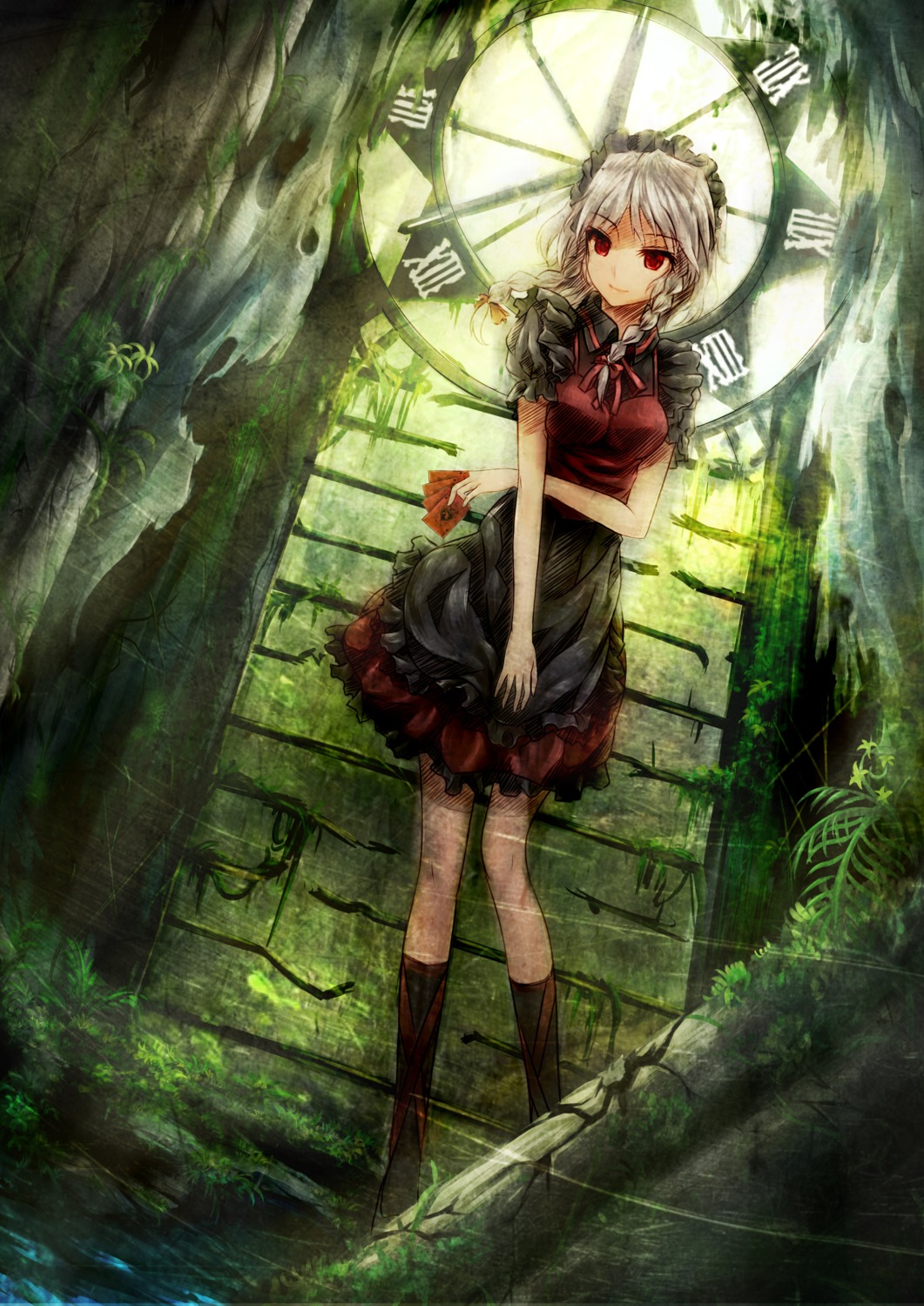 dress, hourai_no_hangentsuki, izayoi_sakuya, maid, touhou