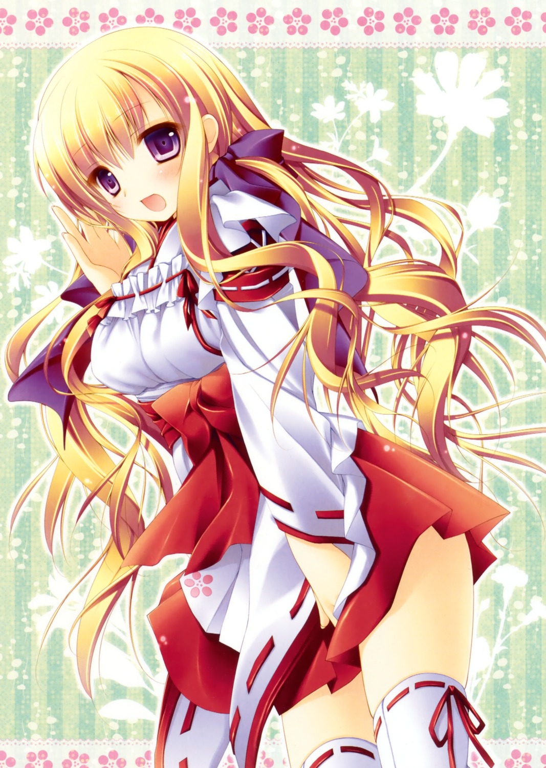 delivara!, konomi, miko, takachihou_kyouko, thighhighs