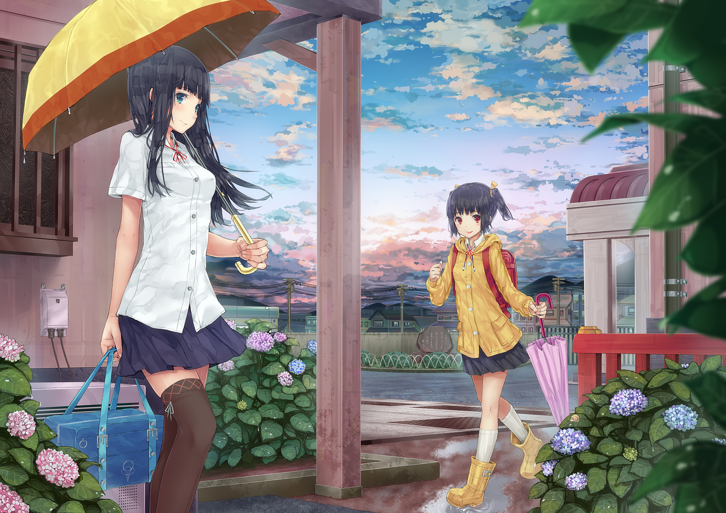 hourainingyou, seifuku, thighhighs