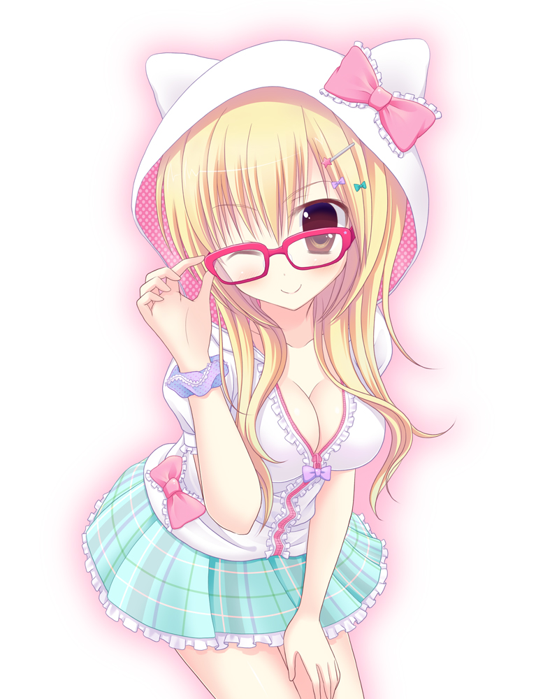 cleavage, kaiware-san, megane