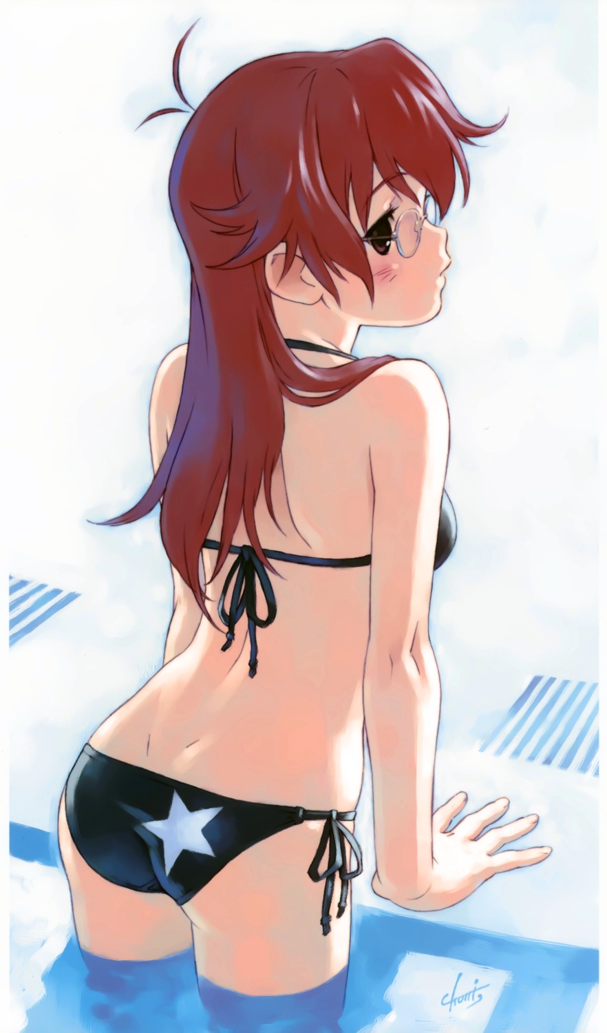 ano_natsu_de_matteru, ass, megane, swimsuits, takatsuki_ichika, tanaka_kunihiko