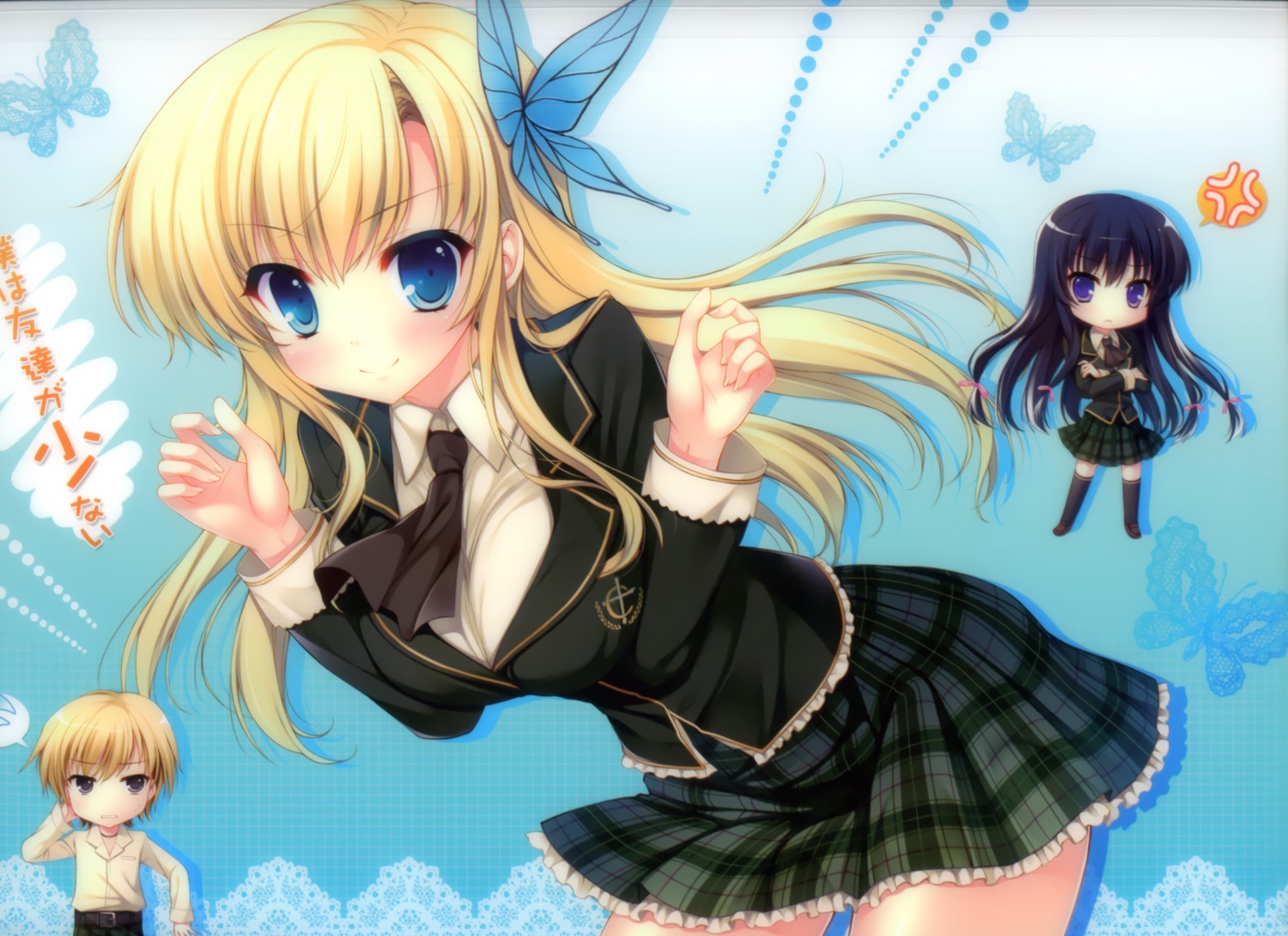 boku_wa_tomodachi_ga_sukunai, chibi, hasegawa_kodaka, indico_lite, kashiwazaki_sena, mikazuki_yozora, mitha, seifuku