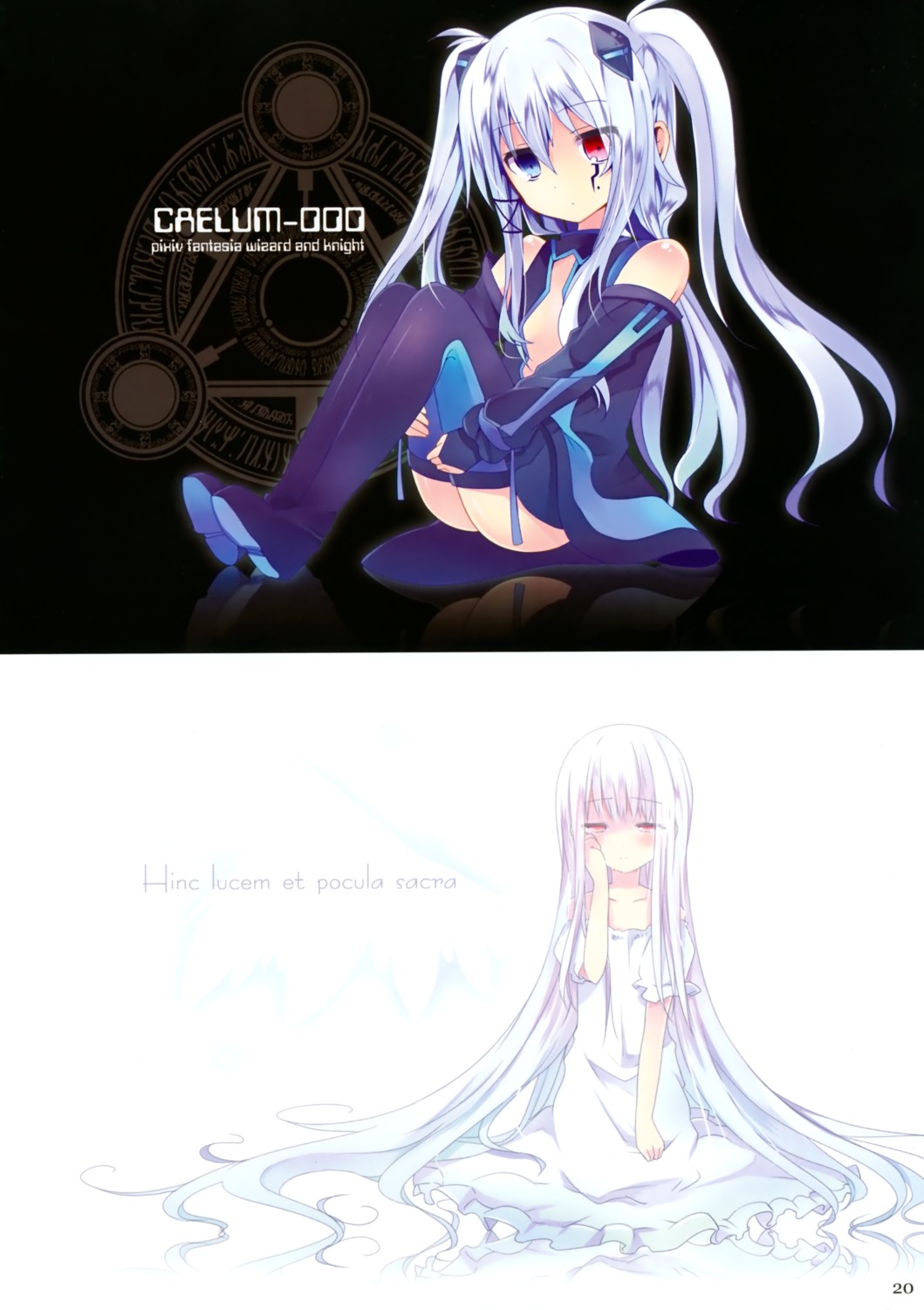 ciel_sacred, heterochromia, mishima_kurone, pixiv_fantasia, pixiv_fantasia_wizard_and_knight, shiropro, thighhighs