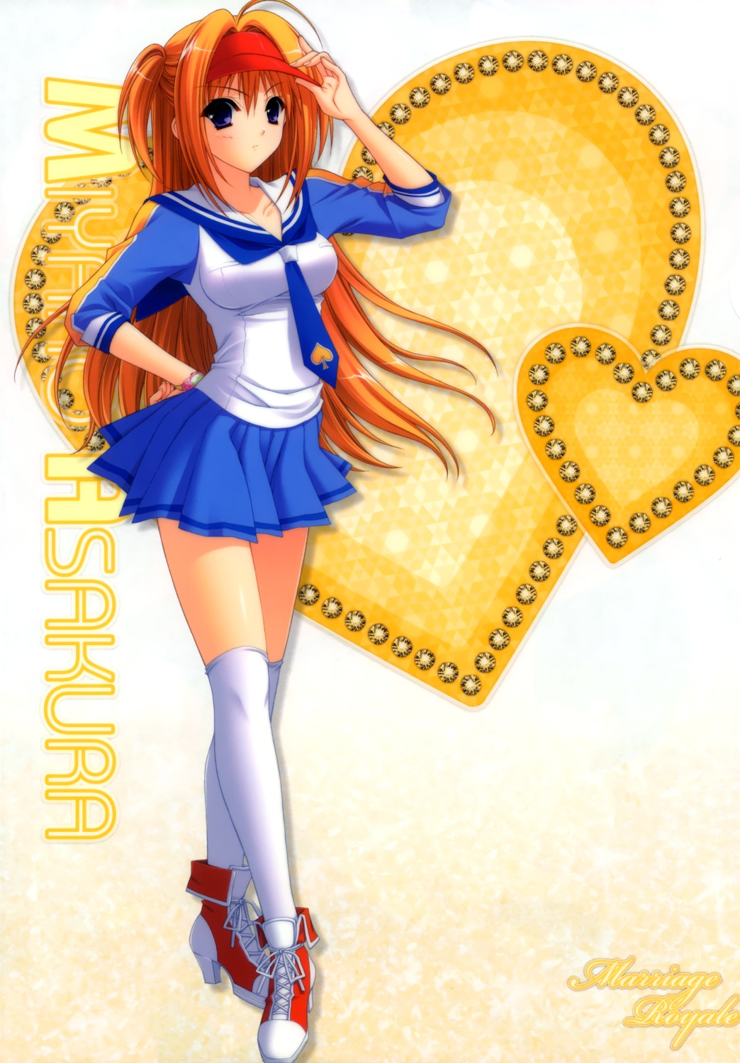 asakura_miyako, marriage_royale, seifuku, suzuhira_hiro, thighhighs