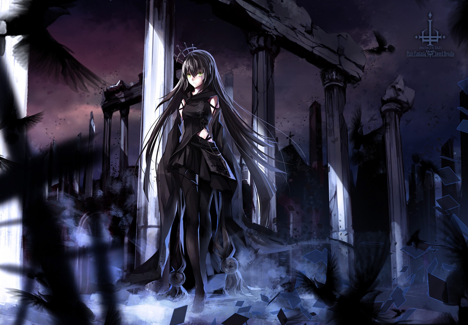 dress, pantyhose, pixiv_fantasia, pixiv_fantasia_sword_regalia, skade