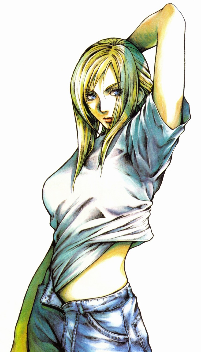 aya_brea, nomura_tetsuya, parasite_eve, shirt_lift, square_enix