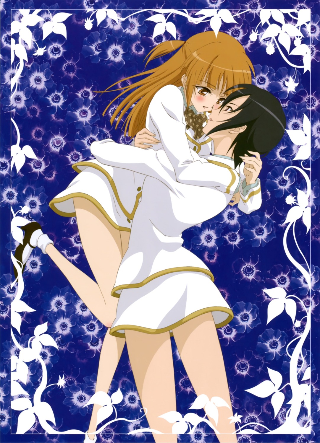 kenjou_kaname, kiyashiki_momomi, sakai_kyuuta, seifuku, strawberry_panic, yuri
