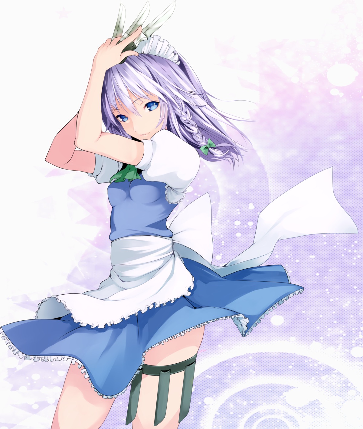 garter, izayoi_sakuya, maid, settyaro, touhou