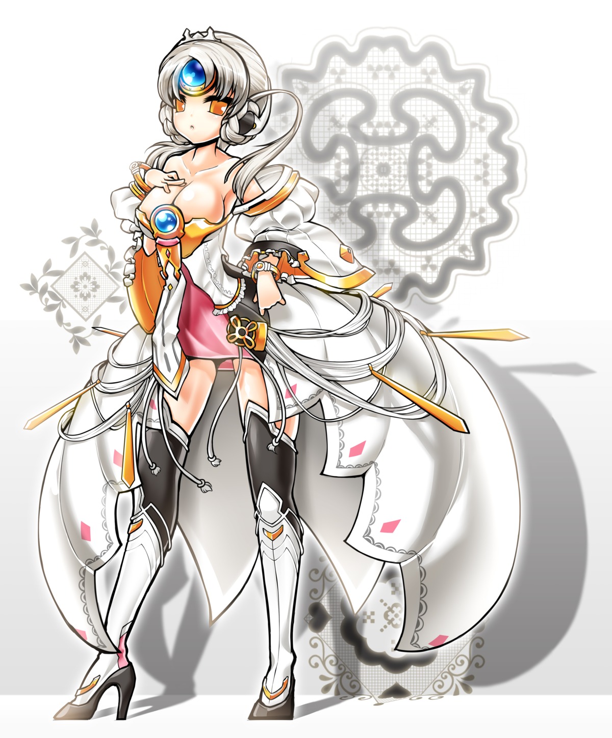 cleavage, elsword, eve_(elsword), poseich, thighhighs