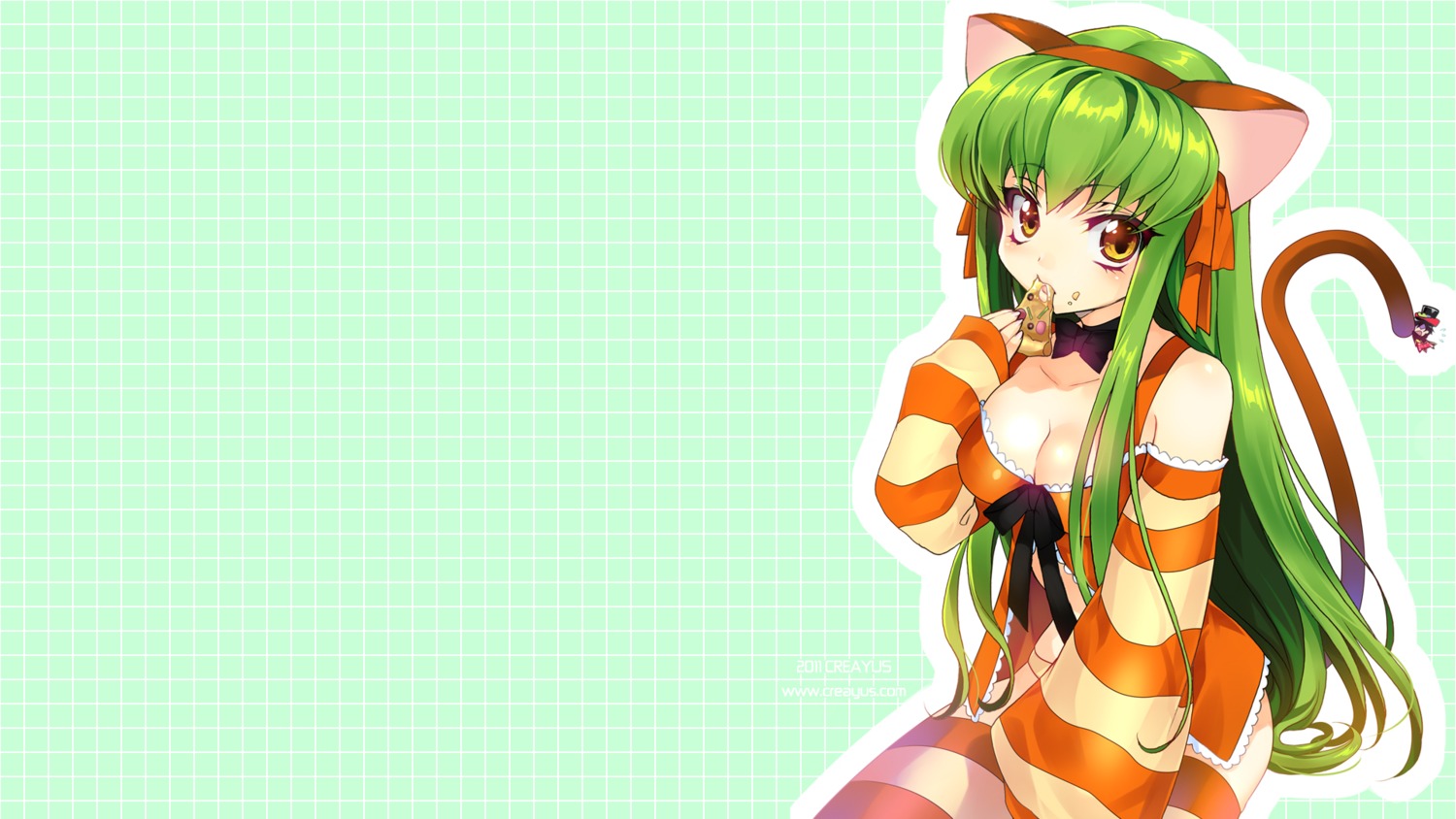 animal_ears, c.c., cleavage, code_geass, creayus, nekomimi, nunnally_in_wonderland, rangetsu