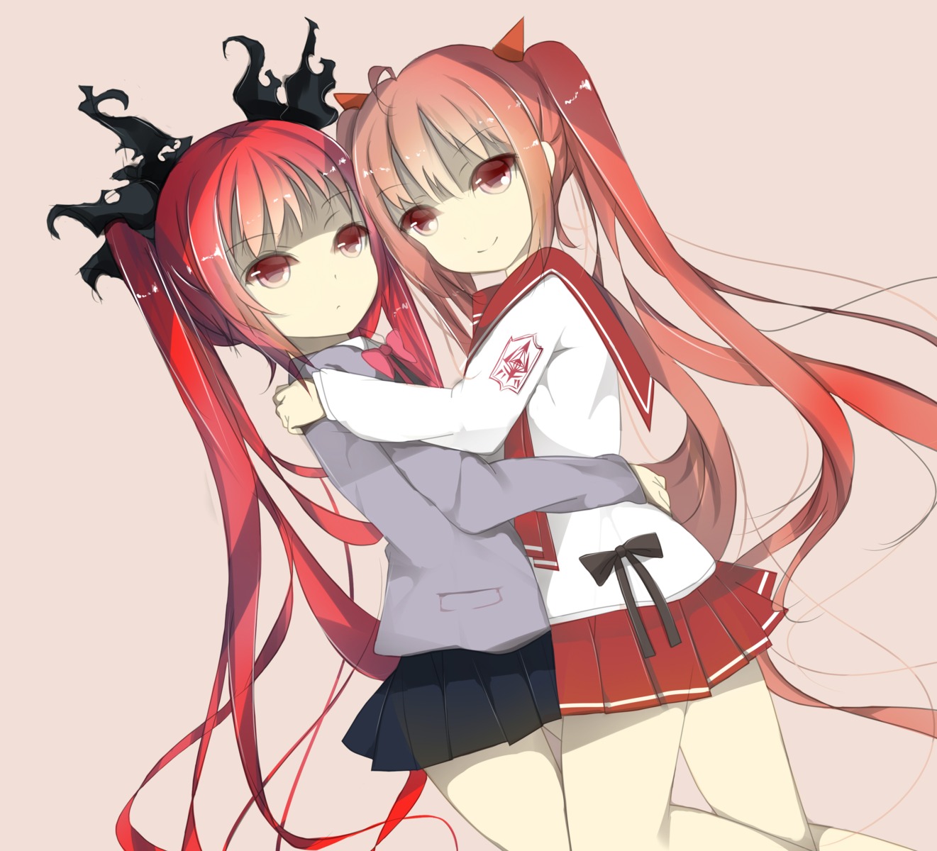 crossover, haiyore!_nyaruko-san, hidan_no_aria, kanzaki_h._aria, kuuko_(haiyore_nyaruko-san), seifuku, senya_fuurin