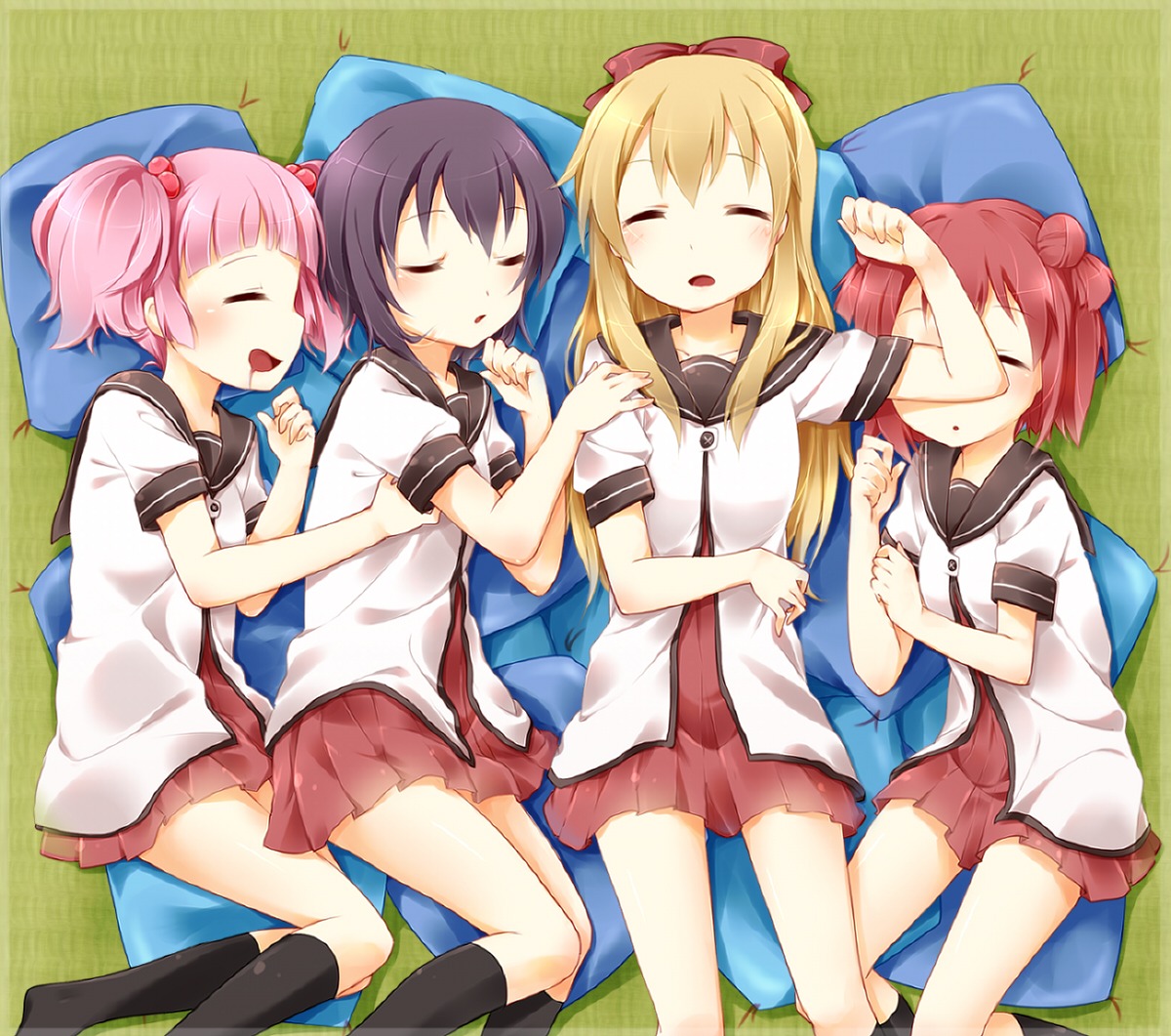 akaza_akari, funami_yui, haduki456, seifuku, toshinou_kyouko, yoshikawa_chinatsu, yuru_yuri
