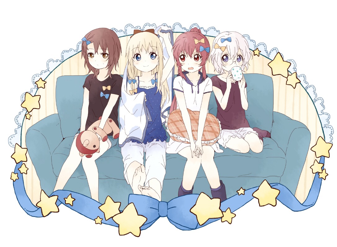 funami_yui, ikeda_chitose, namori, sugiura_ayano, toshinou_kyouko, yuru_yuri