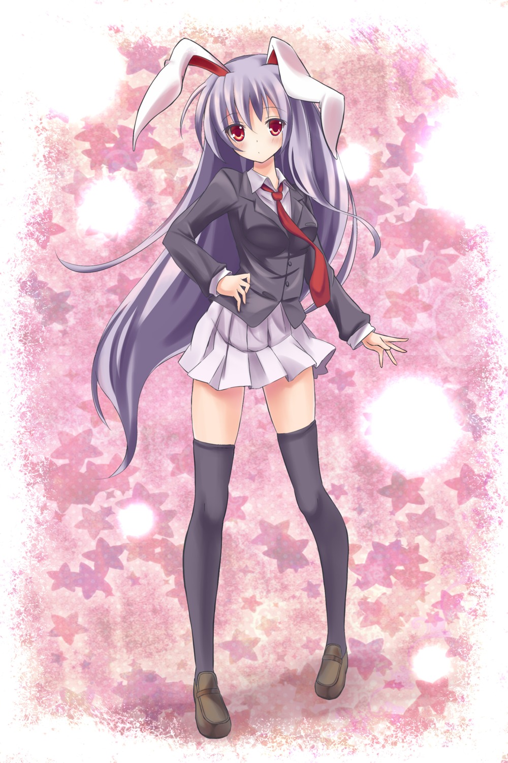 animal_ears, murasaki_shitsu, reisen_udongein_inaba, thighhighs, touhou