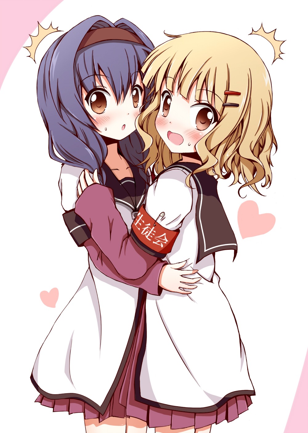 aikawa_ryou, furutani_himawari, oomuro_sakurako, seifuku, yuri, yuru_yuri